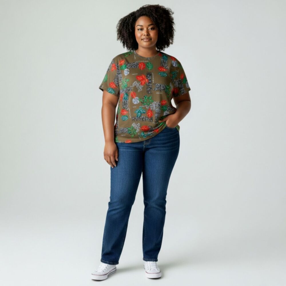 Vintage 1980s Botanical Herbal Plus Size Blouse - 1X